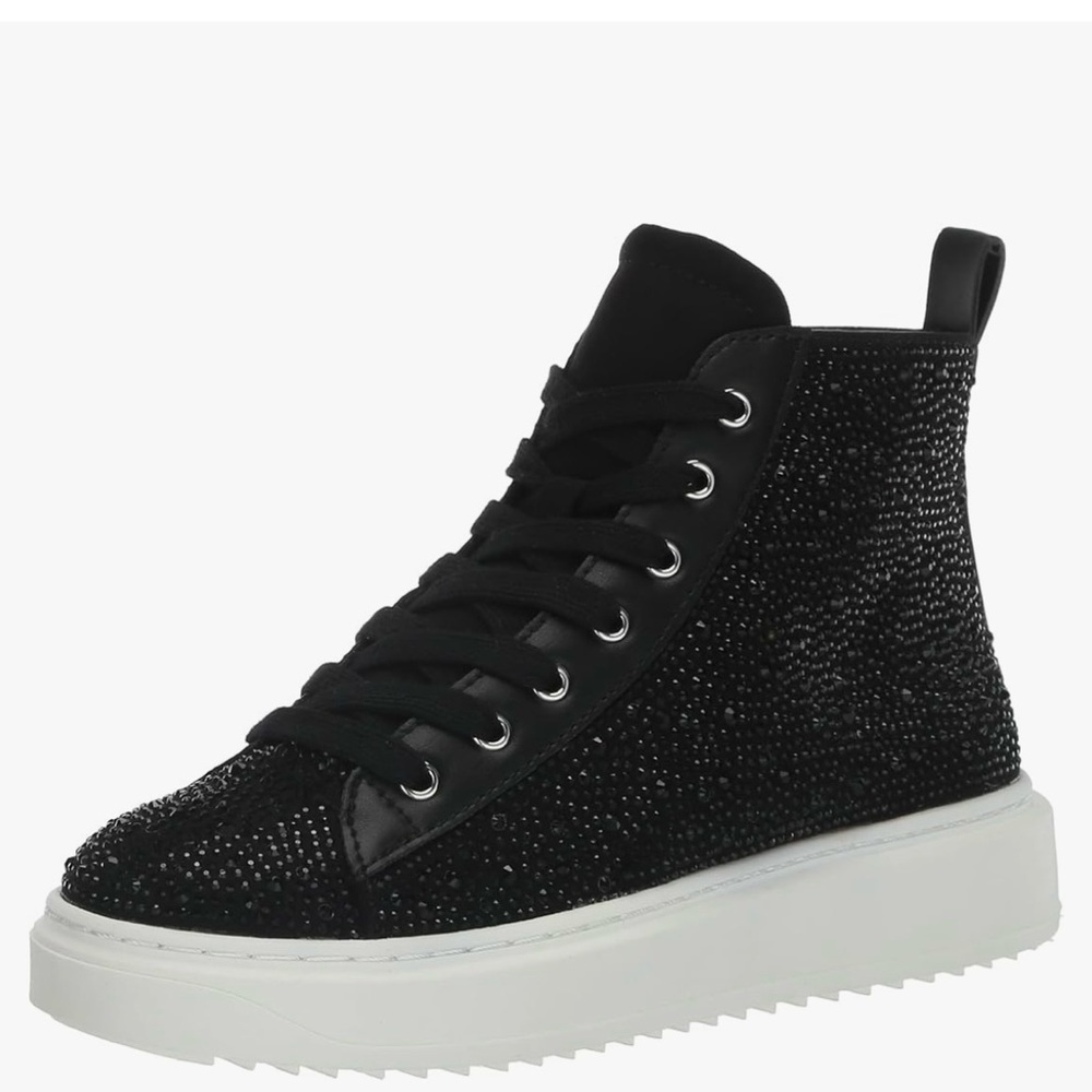 Steve Madden Girls JCarlly black embellished High tops, size 3